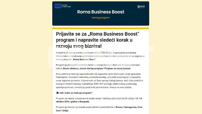 Jačanje romskog preduzetništva